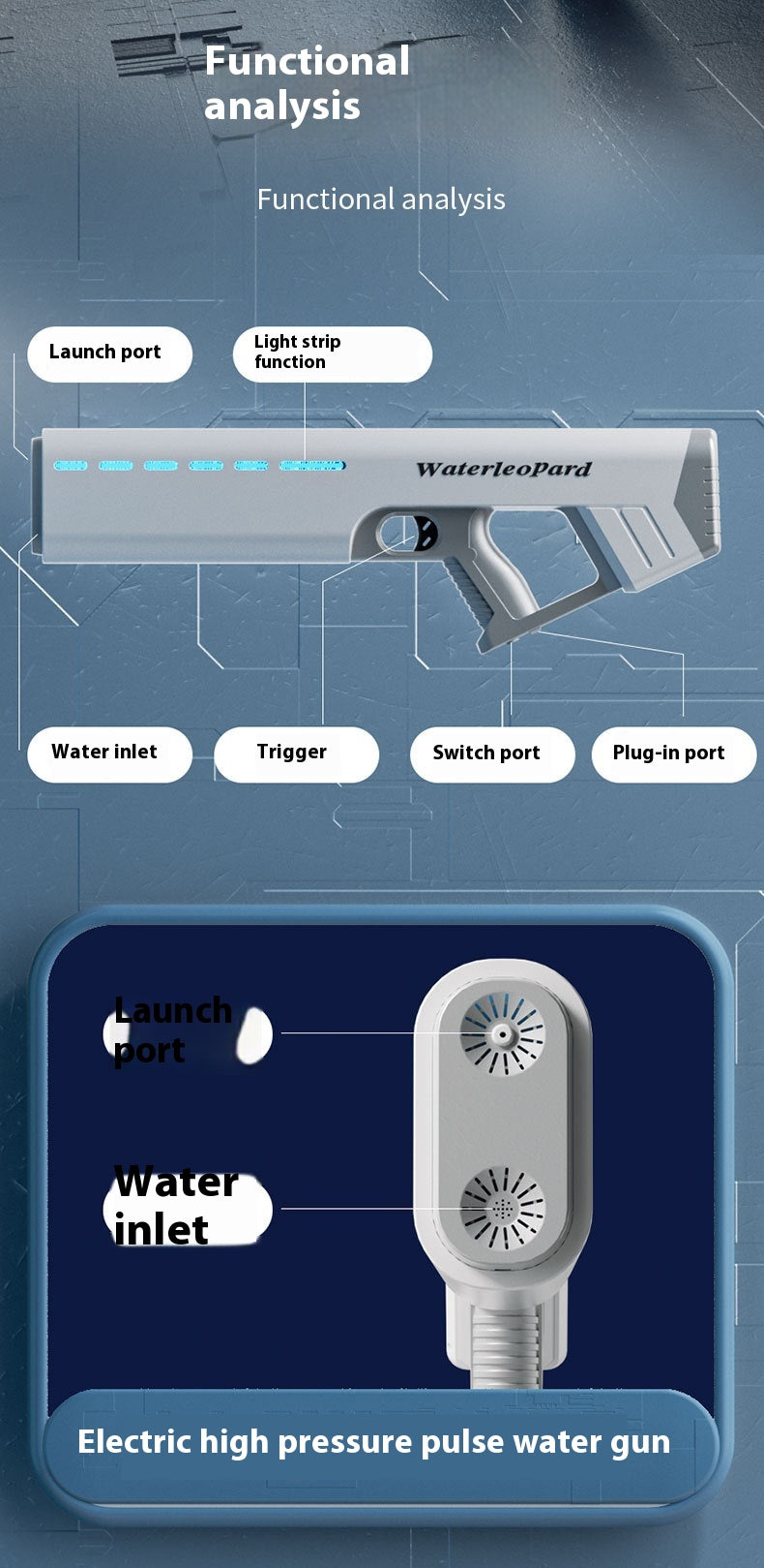 Electric Automatic Water Gun with Continuous Spray