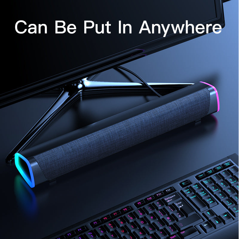 Speaker Bar 4D Stereo Sound Subwoofer, Bluetooth & Wired Loudspeaker, Compatible with Apple MacBook, Laptop, PC | Ideal for Music Lovers & Gamers