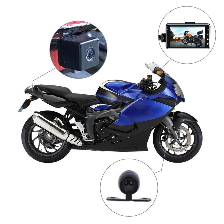 Motorcycle Dash Cam Dual Lens Camera System for Road Recording