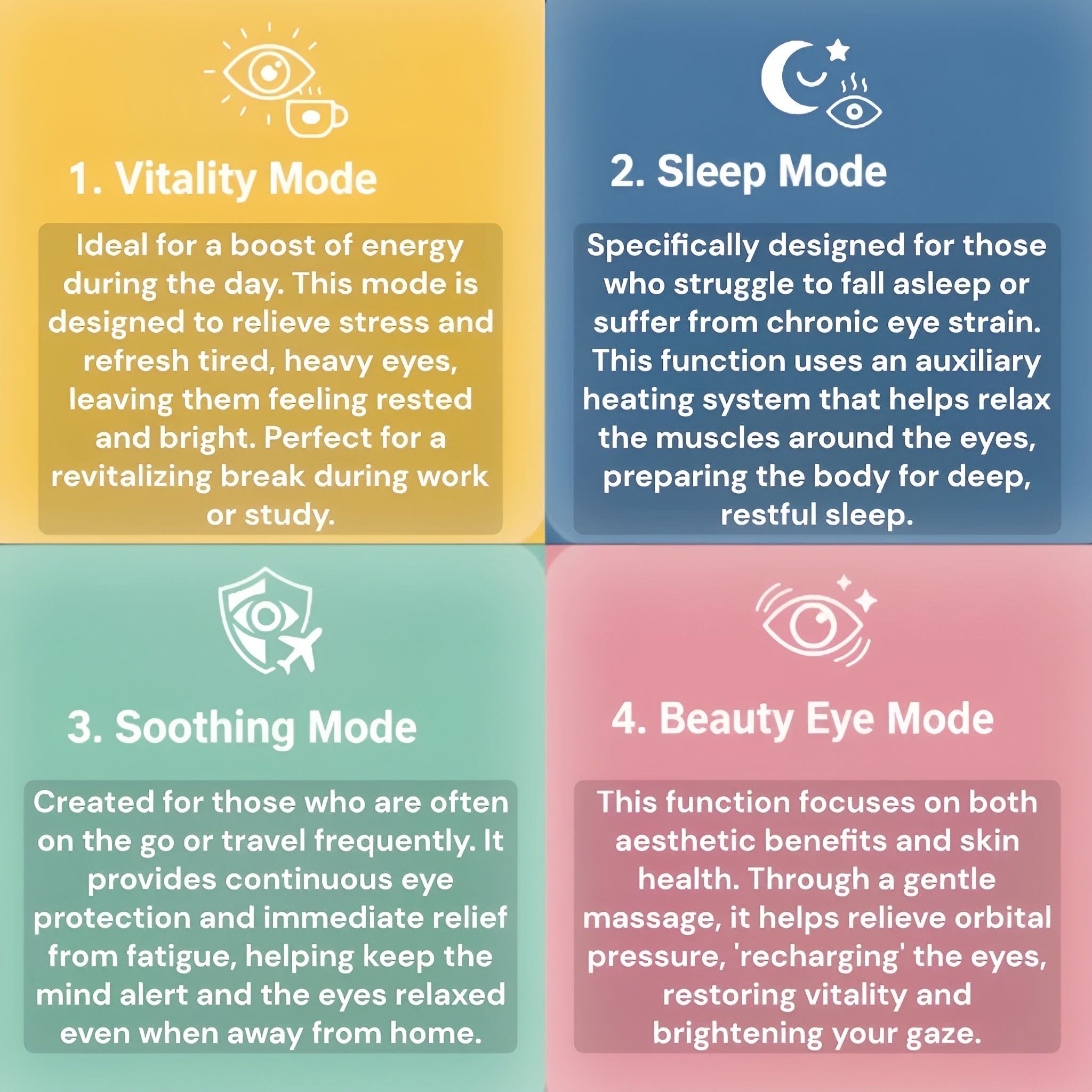 4 mode operation eye massager