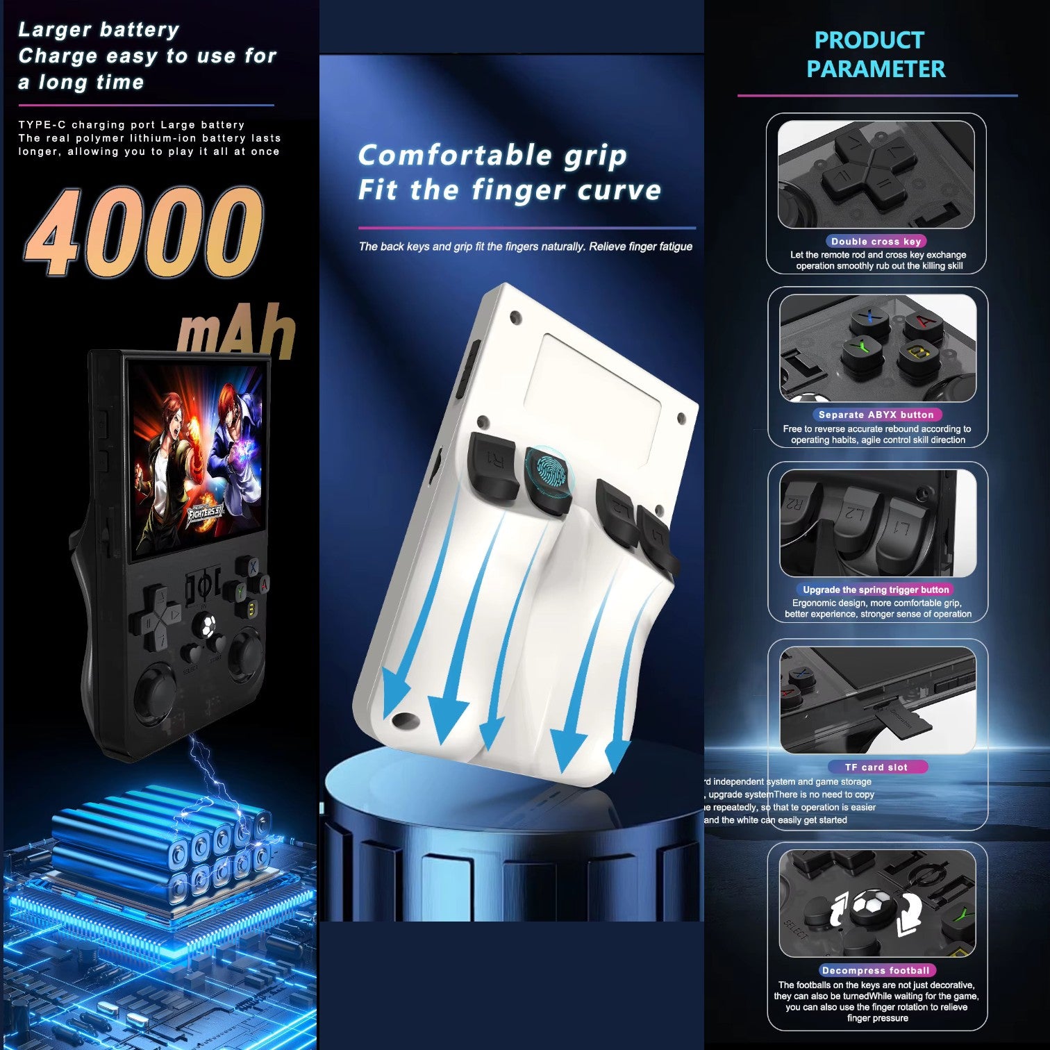 R36 Pro Console 640×480 Retro Handheld Gaming System with 64GB or 128GB Storage, TV Output, and Classic Arcade Support