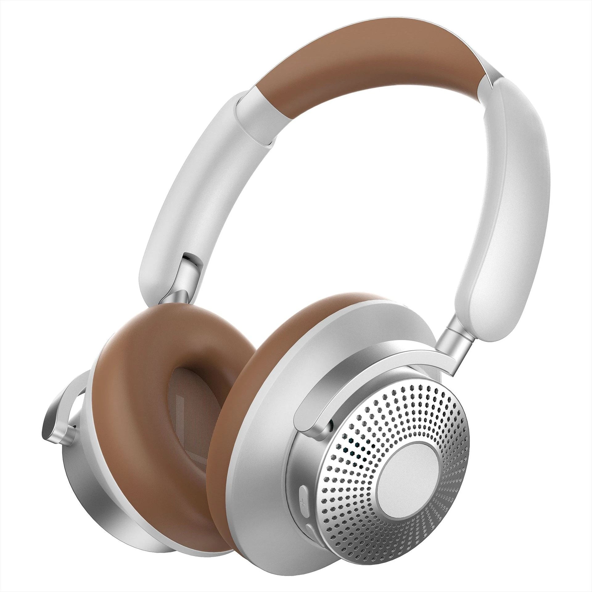 H80 Bluetooth ANC Headphones, Wireless Hybrid Noise Cancelling Stereo 75H Battery Foldable BT 5.4 #Color=Brown,Marrone