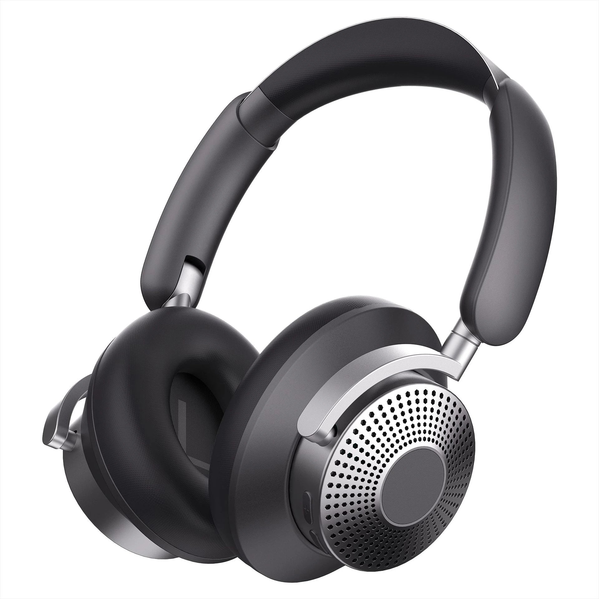H80 Bluetooth ANC Headphones, Wireless Hybrid Noise Cancelling Stereo 75H Battery Foldable BT 5.4 #Color=Black,Nero