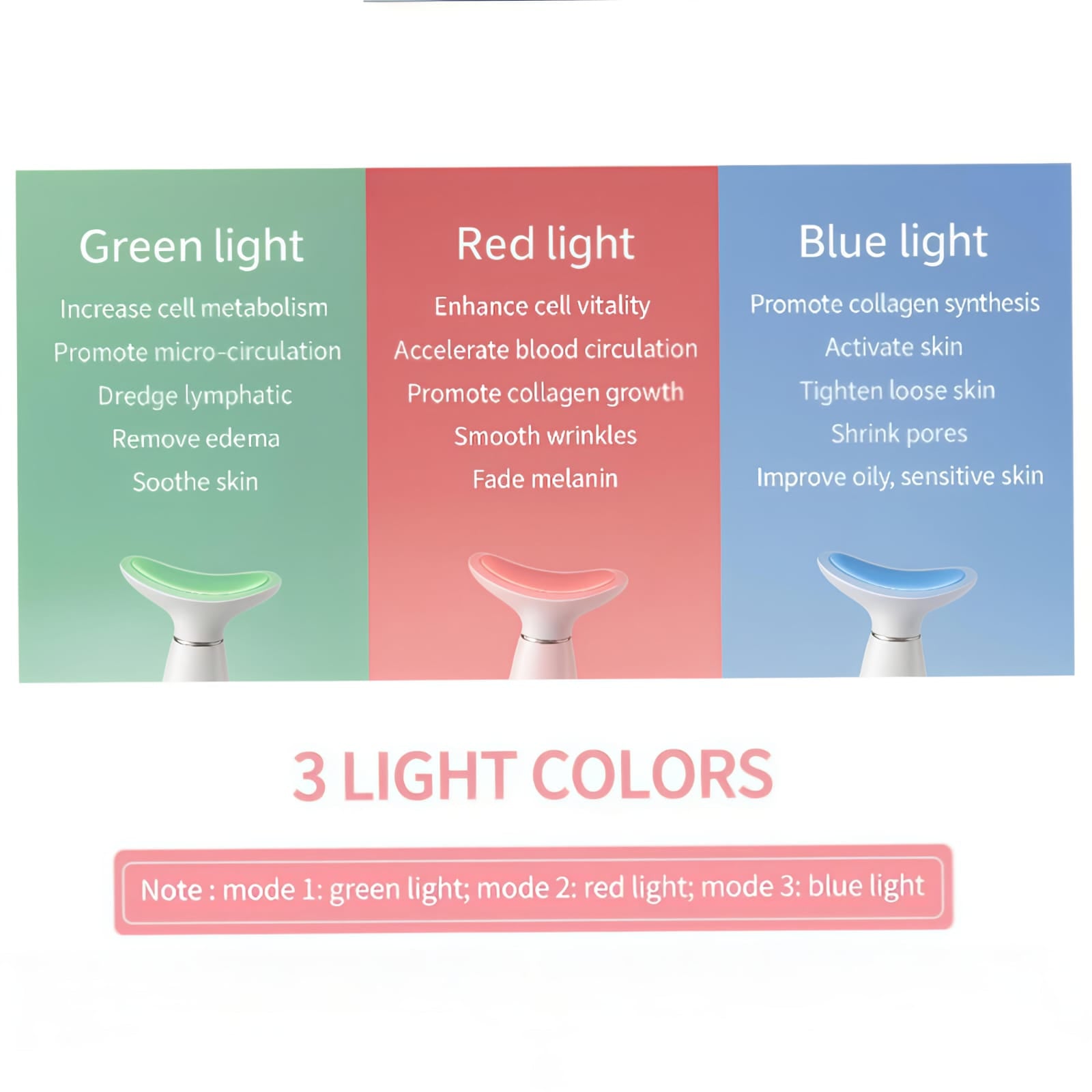 3-in-1 LED Light Therapy Neck & Face Massager - Skin Rejuvenation, Firming & Lifting