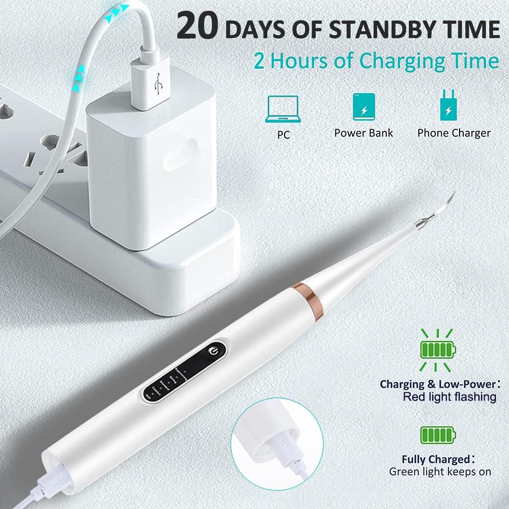 Sonic 2-in-1 Electric Oral Hygiene Kit with Scaler and Toothbrush for Deep Cleaning - Tartar, Plaque, and Stain Removal