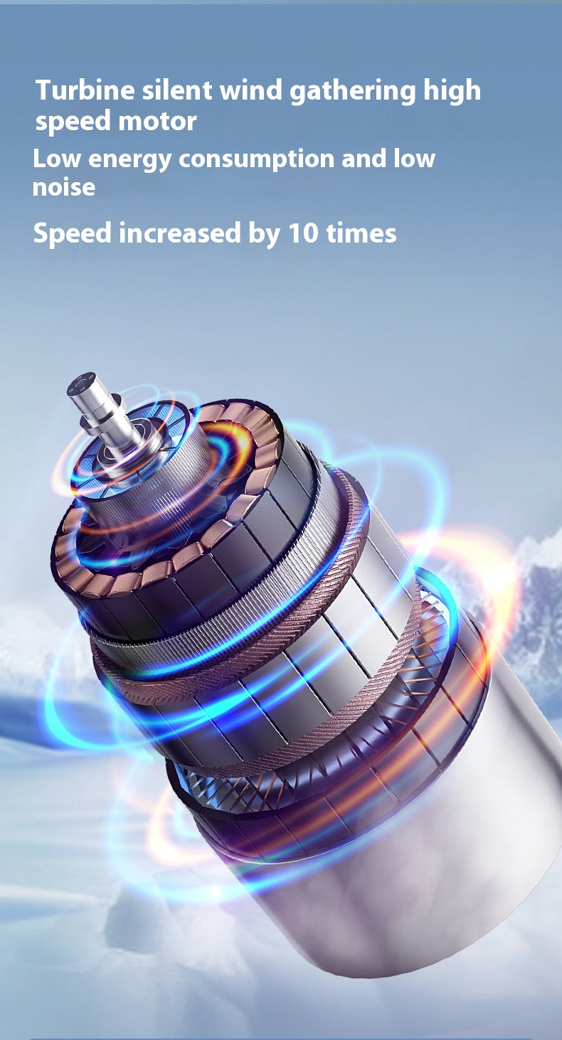 Mini Turbo Fan Portable Ice-Cooling Blower with Brushless Motor and High-Speed Jet Duct