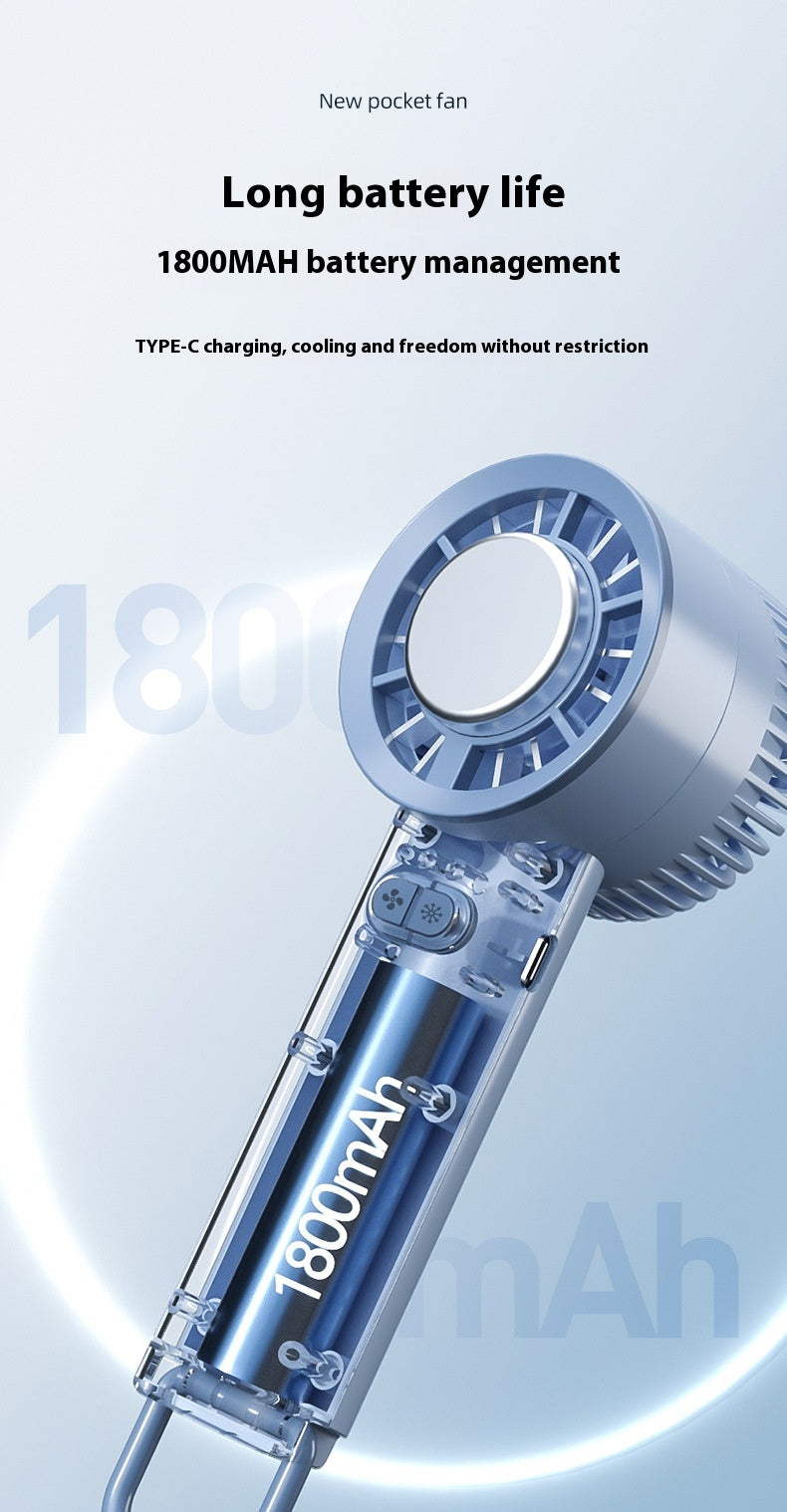 Mini Turbo Fan Portable Ice-Cooling Blower with Brushless Motor and High-Speed Jet Duct