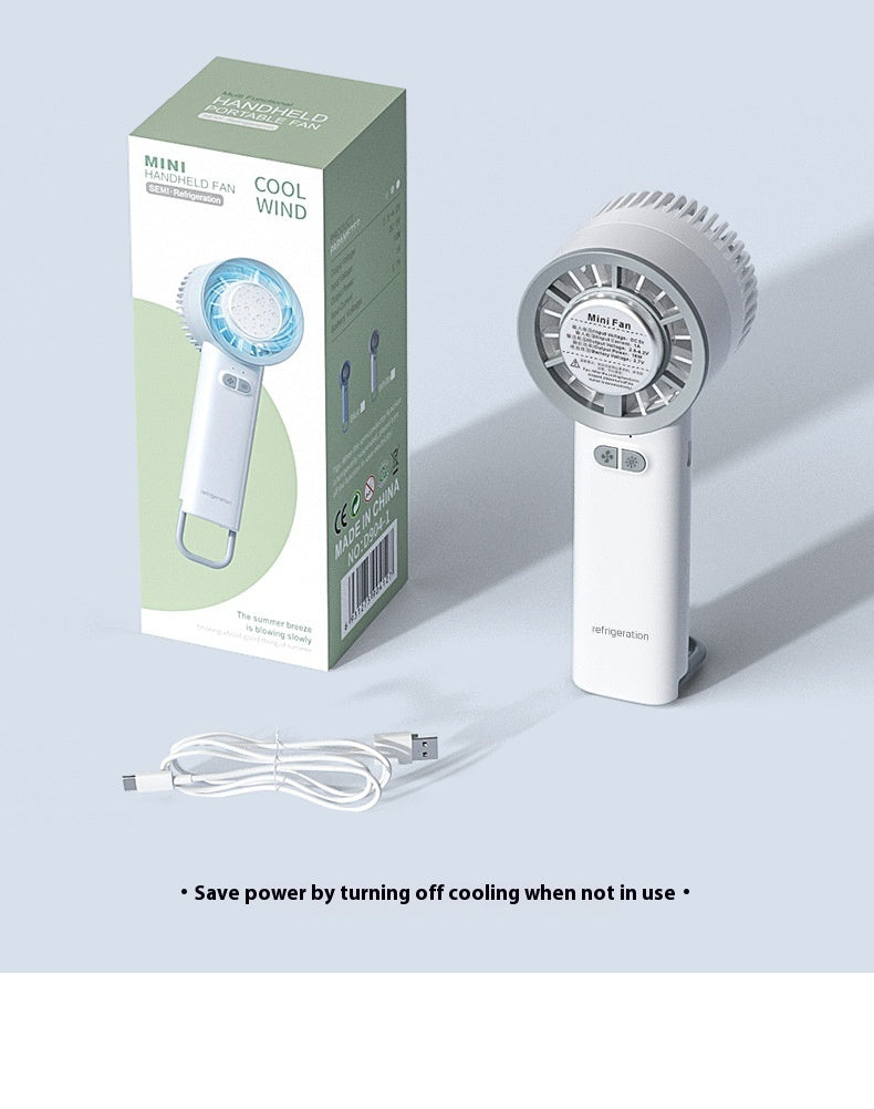 Mini Turbo Fan Portable Ice-Cooling Blower with Brushless Motor and High-Speed Jet Duct