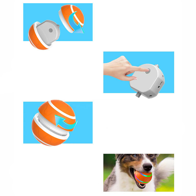 Interactive Pet Ball USB Rechargeable Smart Toy with Self-Rotation for Cats and Dogs, Automatic Movement and Motion Sensing