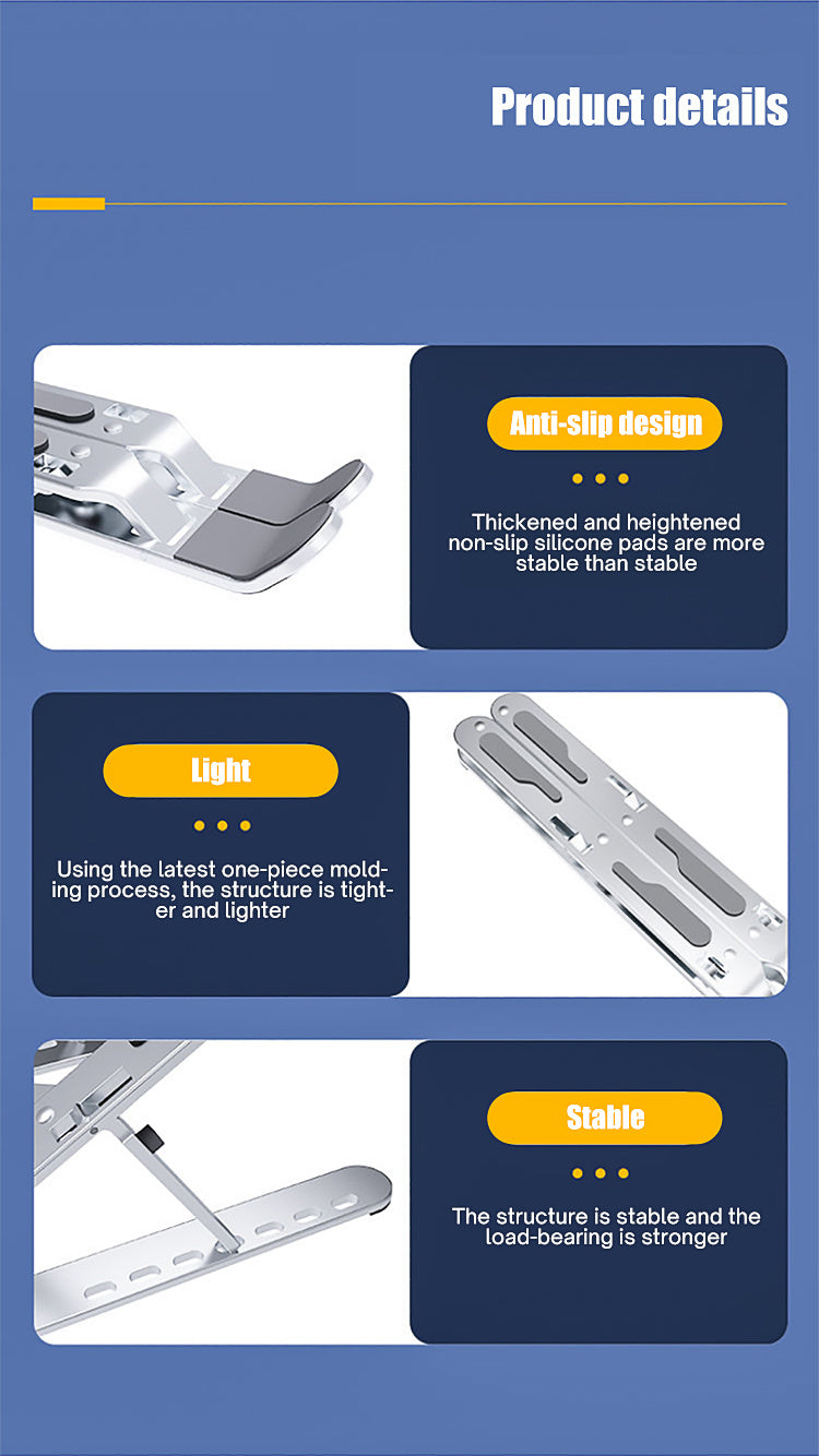 Ergonomic Laptop Support – Foldable Aluminium Base for Notebooks