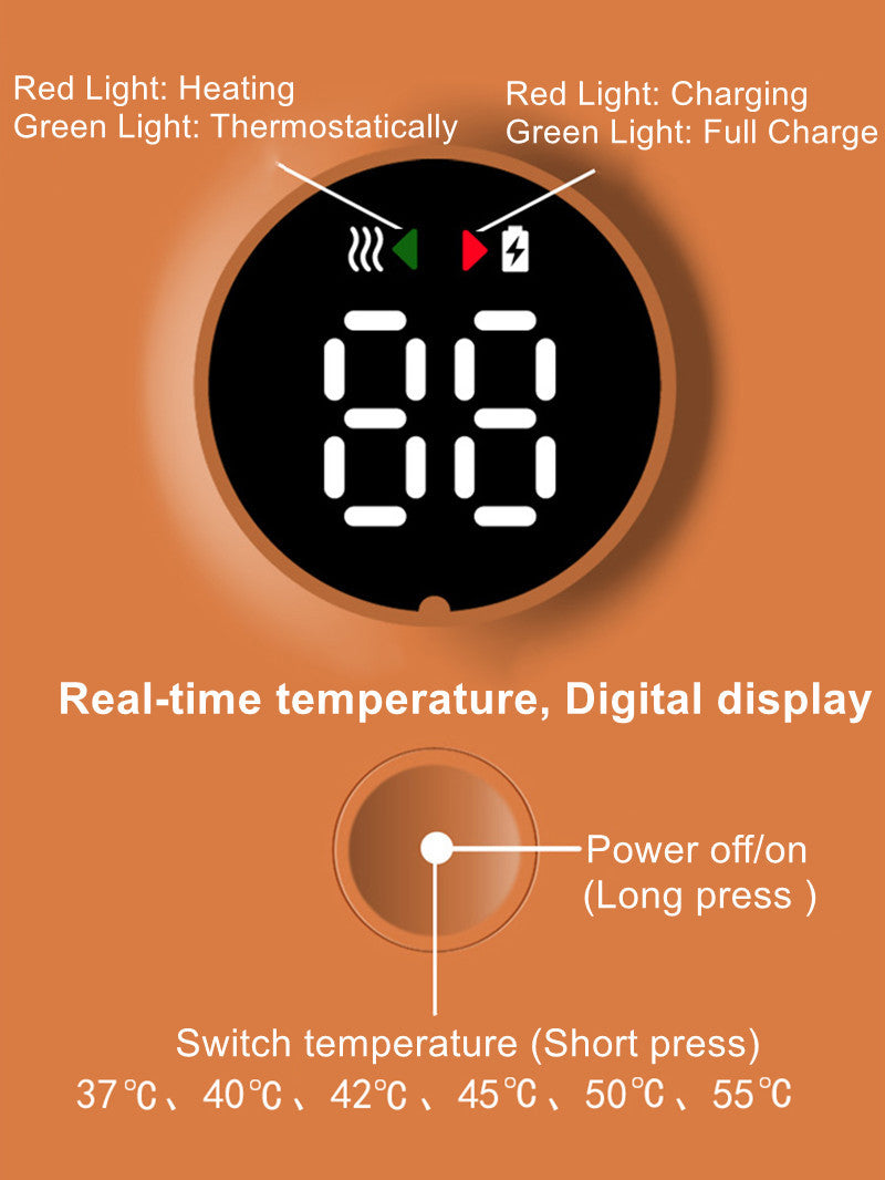 Portable Bottle Warmer USB-Charging Heater for Constant Temperature and Universal Baby Bottle Compatibility