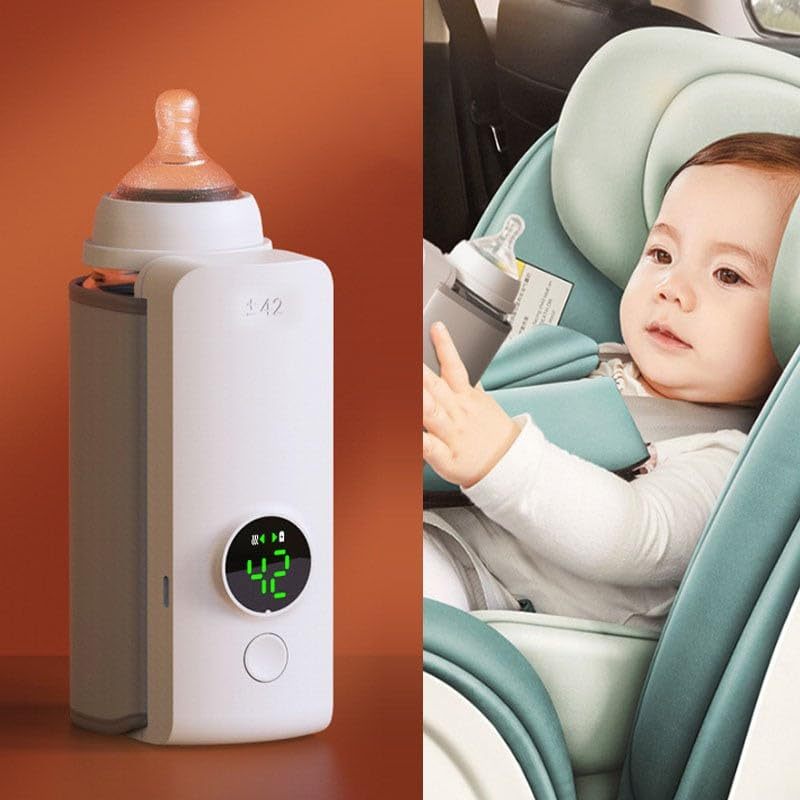Portable Bottle Warmer USB-Charging Heater for Constant Temperature and Universal Baby Bottle Compatibility