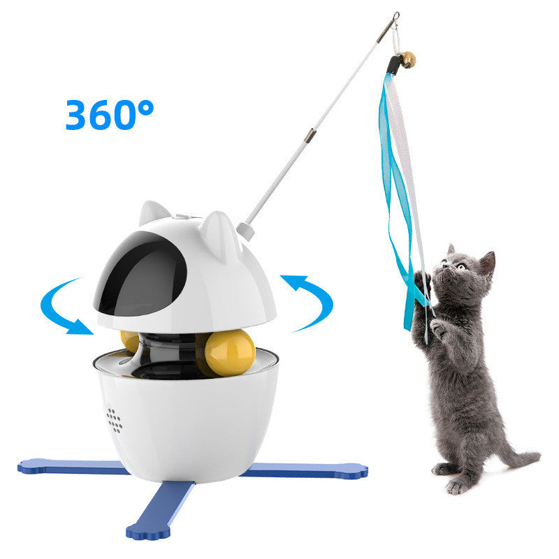 Interactive Spill Ball Automatic Cat Stick & Treat Dispenser Toy Set