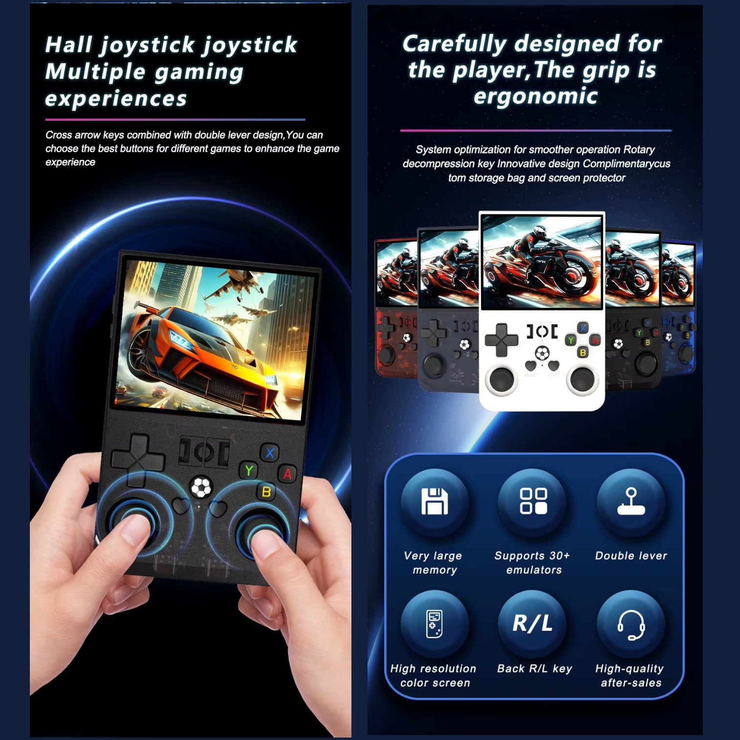 R36 Pro Console 640×480 Retro Handheld Gaming System with 64GB or 128GB Storage, TV Output, and Classic Arcade Support