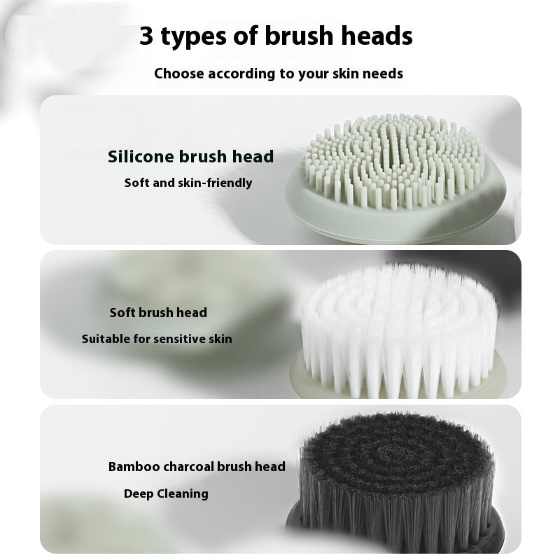 Facial Cleansing Brush with Soft Head, Silicone and Bamboo Charcoal - Electric Deep Facial Cleansing Device