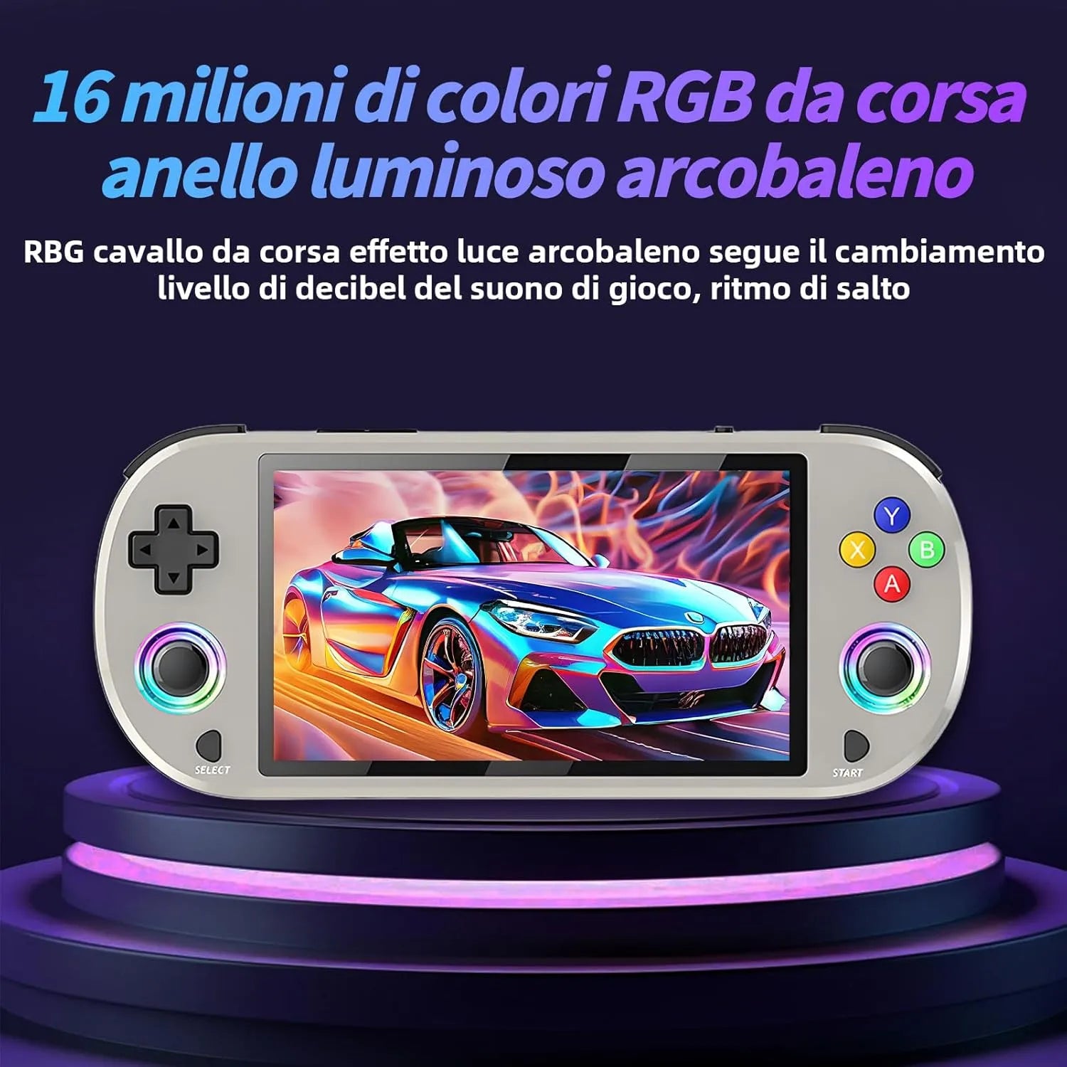 M22 Pro Retro Handheld Console Grey, 5-inch 1080P IPS Display, EmuELEC, 30K Games, Dual Controller Output