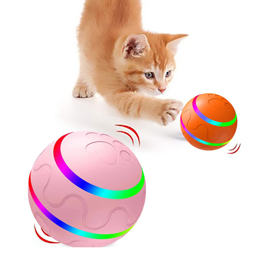 Interactive Pet Ball USB Rechargeable Smart Toy with Self-Rotation for Cats and Dogs, Automatic Movement and Motion Sensing