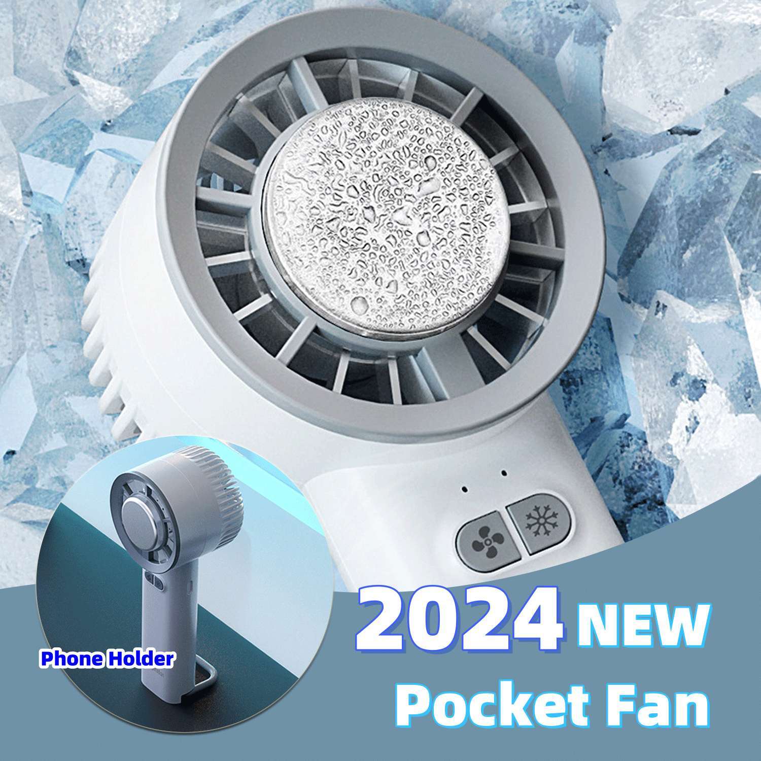 Mini Turbo Fan Portable Ice-Cooling Blower with Brushless Motor and High-Speed Jet Duct
