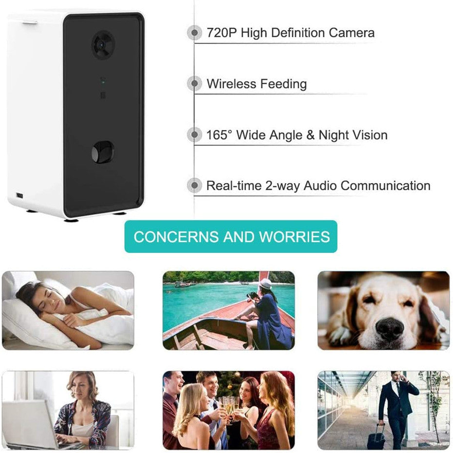 Smart Feeder Toy Interactive Treat Dispenser with HD Camera for Pets
