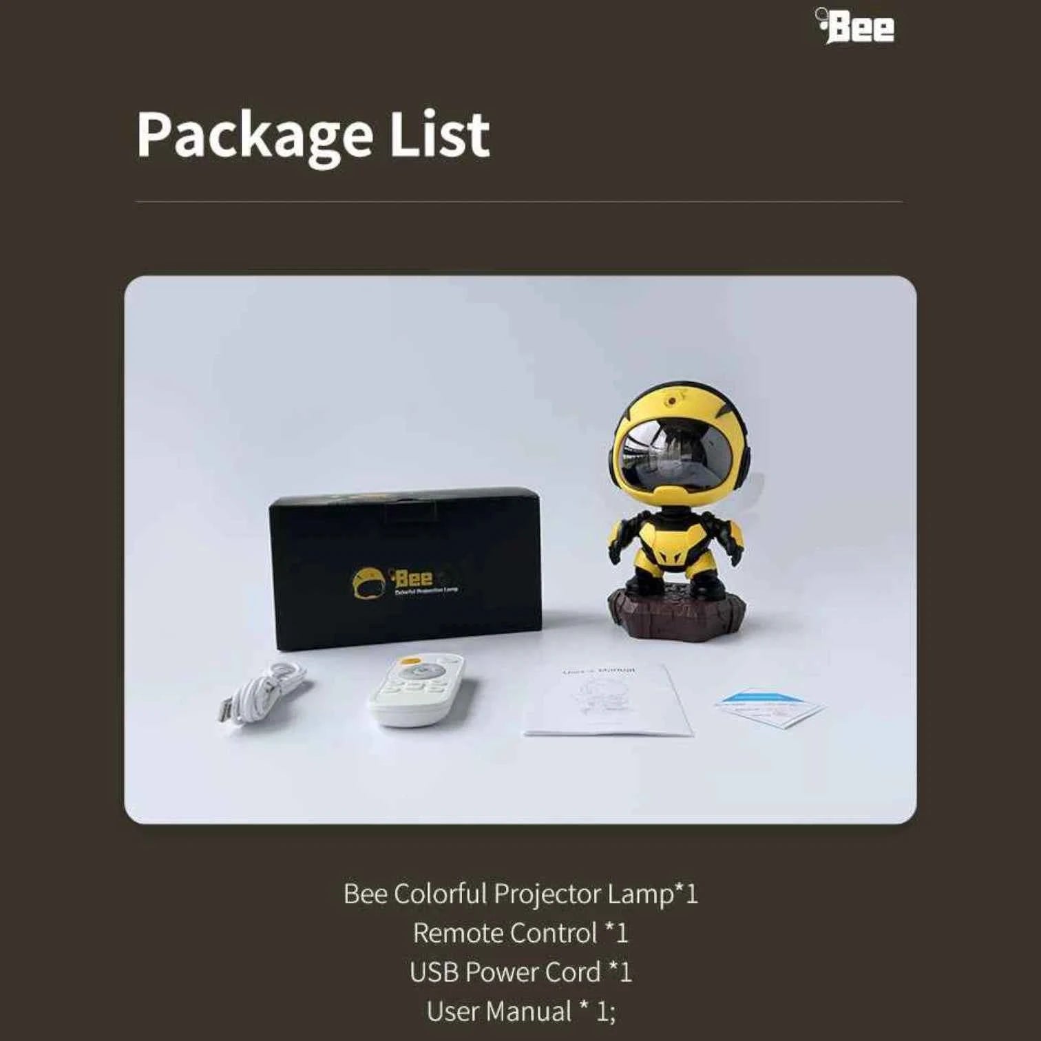 Astronaut Bee Galaxy Projector | Northern Lights & Nebula Effects Night Light with Remote & Timer