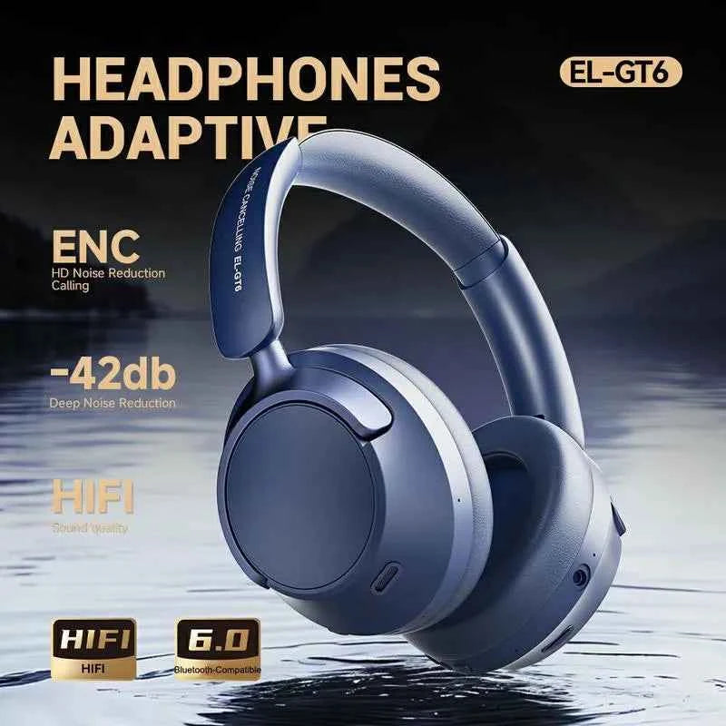 EL-GT6 Over-Ear Headphones | Wireless ANC Bluetooth 6.0 HiFi Sound. Premium Quality, High Comfort, Fast Connectivity
#Color=Blue,Blu
