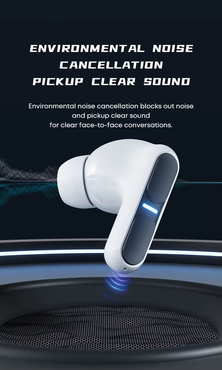 Langsdom Gaming Earbuds – Bluetooth Headset with Mic, HiFi Bass Stereo Sound, TWS True Wireless, Sports Fit, LED Design