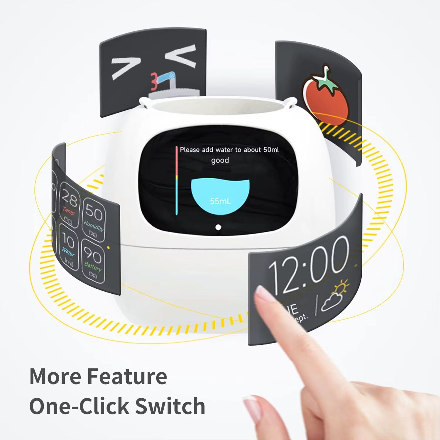 AI Smart Planter Gesture Interaction Gardening Device with Real Time Water Monitoring, Intelligent Pots for Smart Home