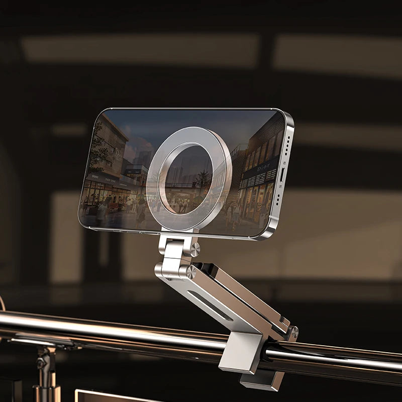 Magnetic Tripod Stand 360° Rotating Foldable Pocket Mount Compatible with iPhone and MagSafe Phones