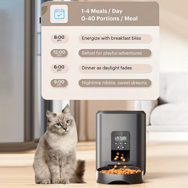 Smart Pet Feeder 2L Automatic Cat and Dog Food Dispenser with Timed Portions and APP Control