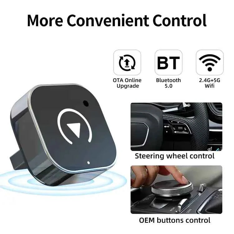 2-in-1 Wireless Adapter for CarPlay & Android Auto | Convert Wired Connection to Fast Wi-Fi