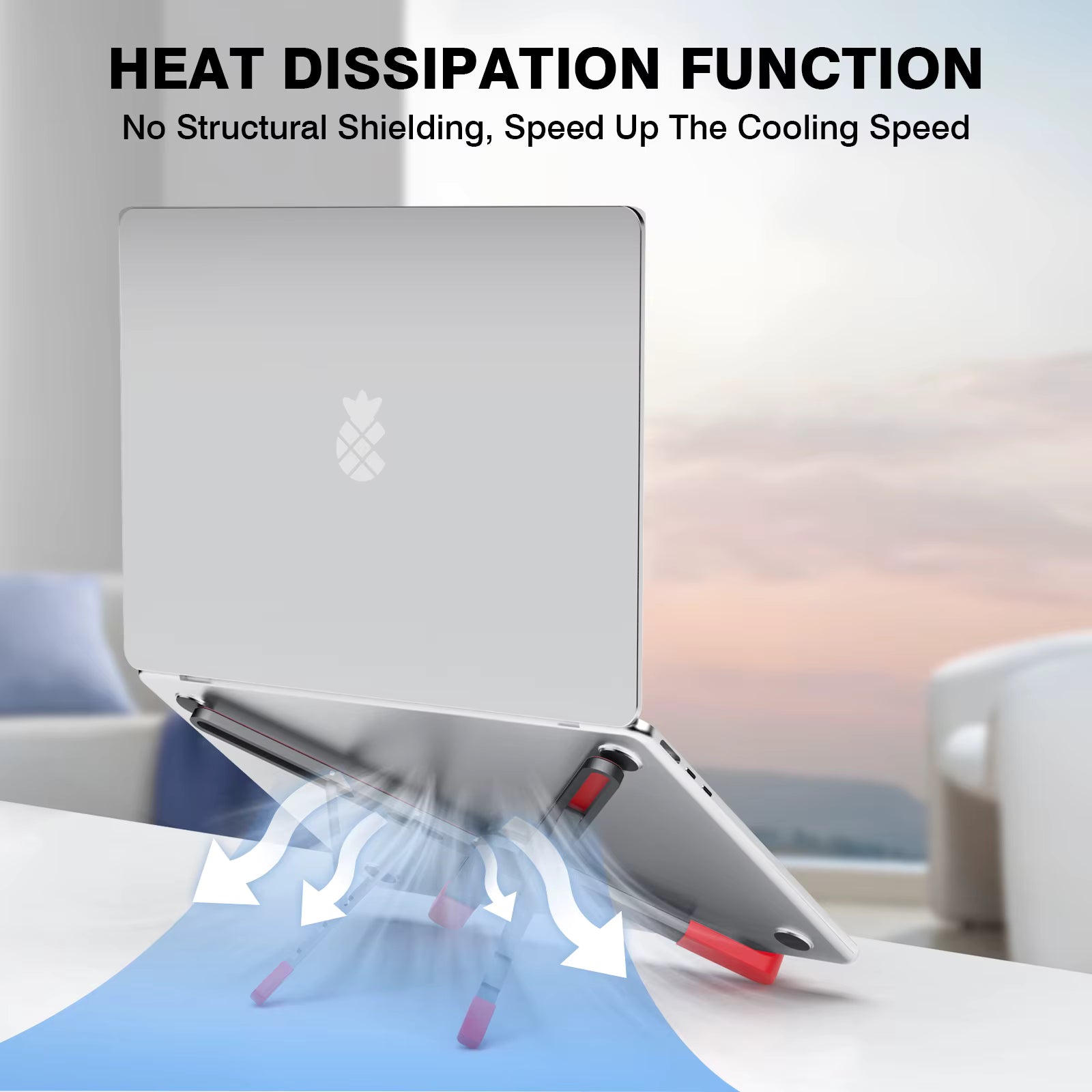 Laptop Stand Adjustable Portable Aluminum Notebook Holder with Foldable Design and Ergonomic Height Support