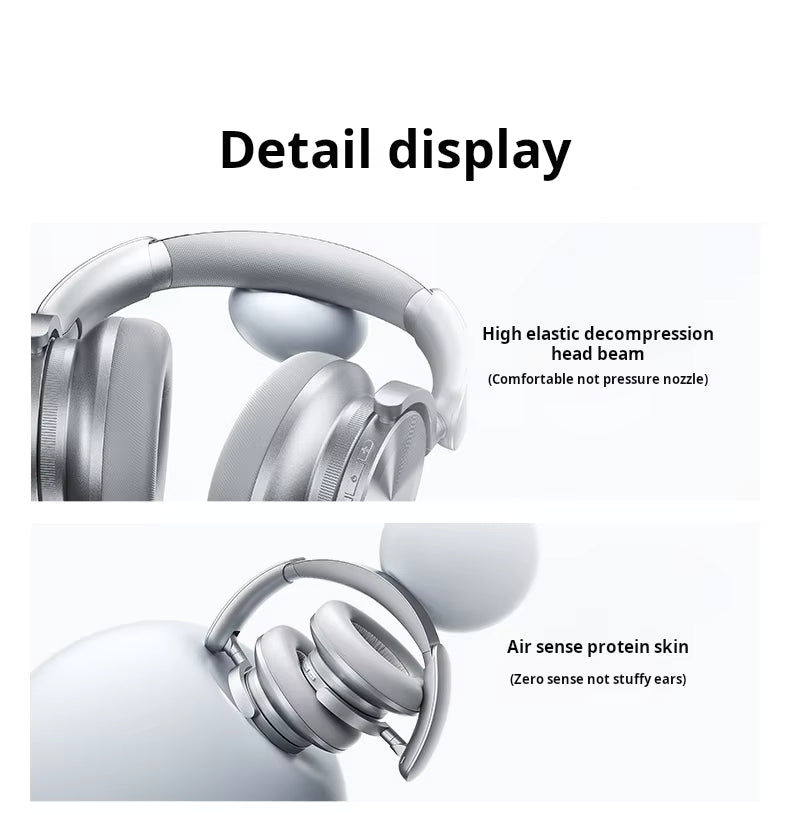 TOURACE H60 Headphones Active Noise Cancelling Wireless Earphones with LED, Metallic Finish, Sweatproof Sports Design and Long Battery Life
