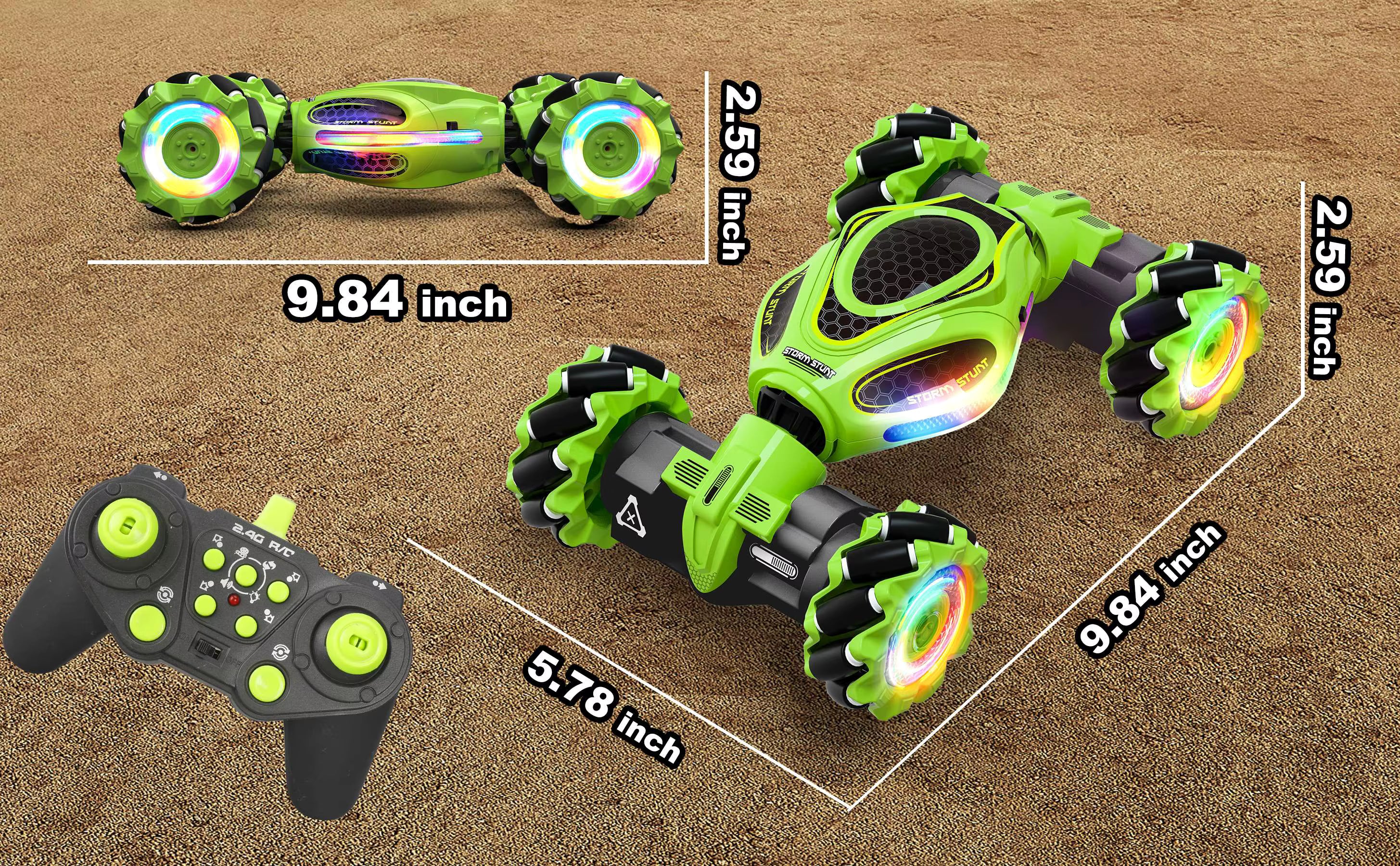 HOSHI Stunt Car 1611 PRO 2.4GHz 1:18 Scale 4WD Twist Drift RC Car with Watch Remote Control, Toys for Kids