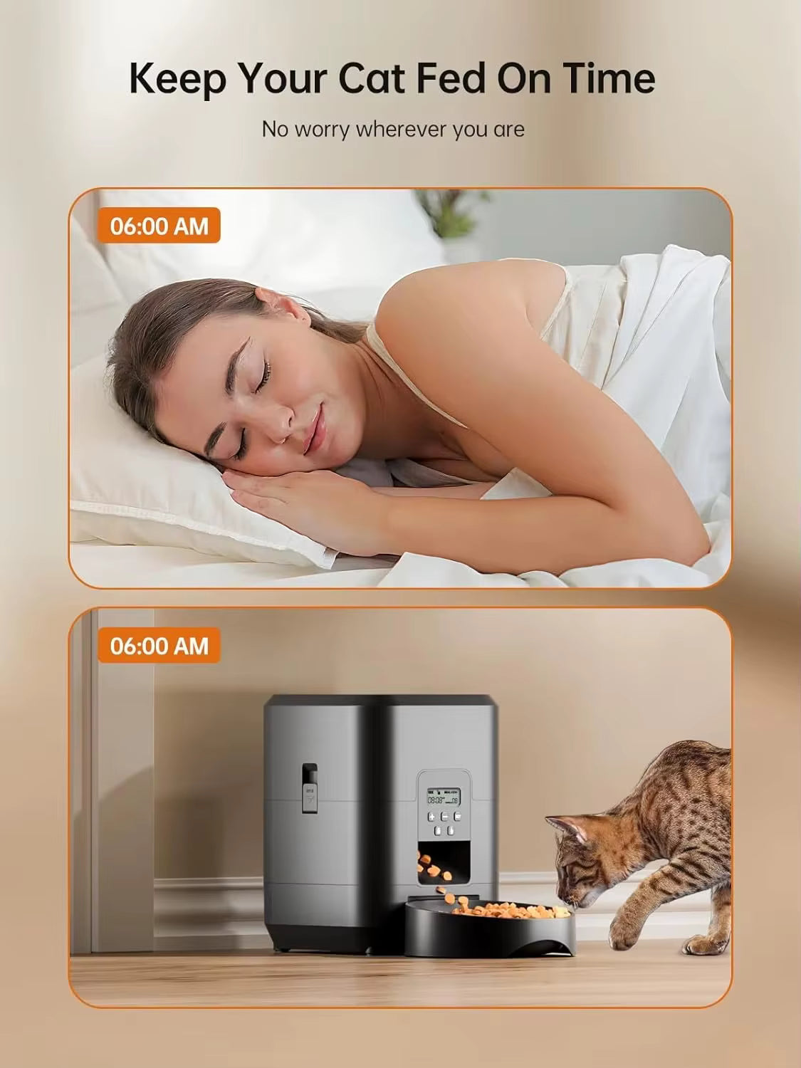 Smart Pet Feeder 2L Automatic Cat and Dog Food Dispenser with Timed Portions and APP Control