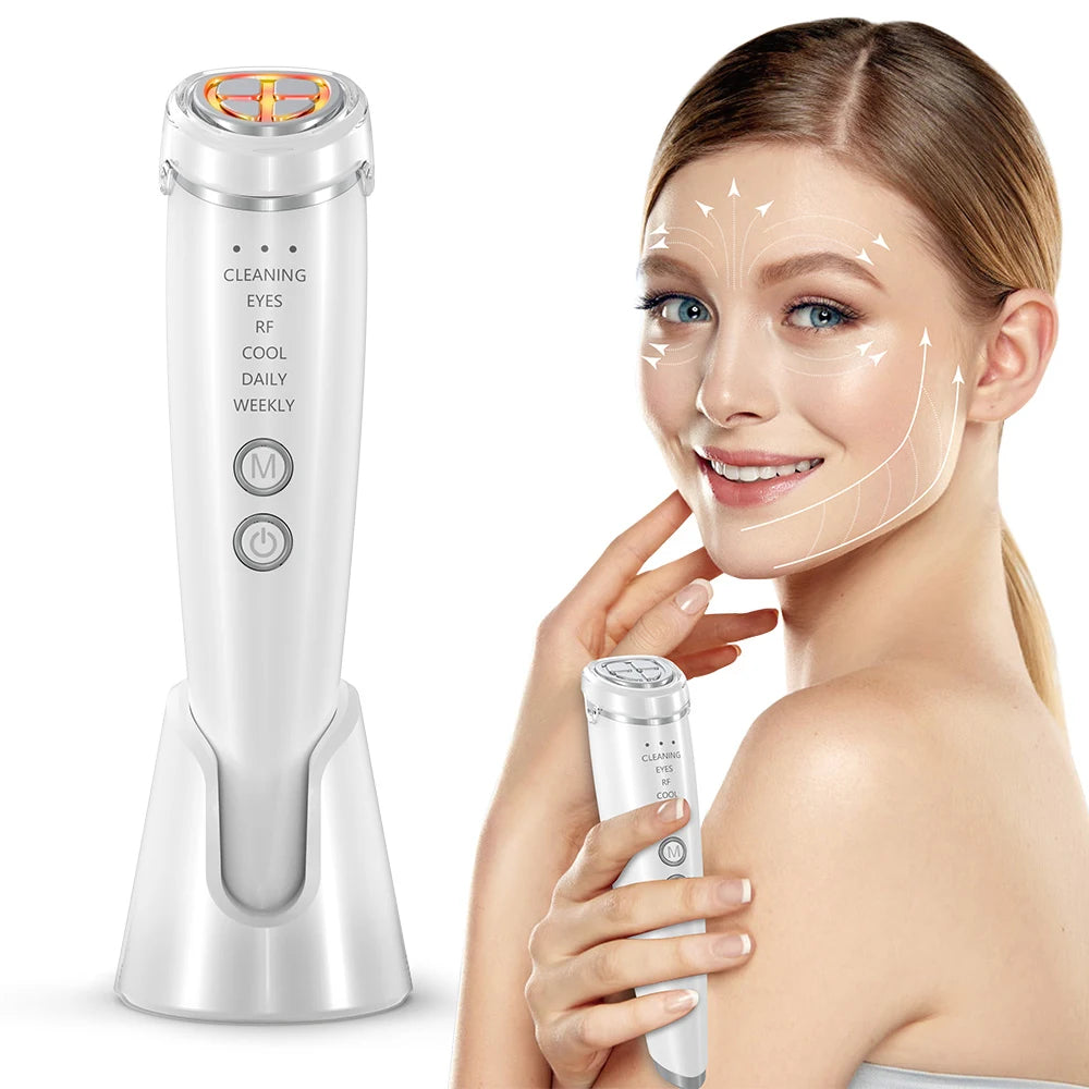 Face & Neck Massager | RF EMS Photon Lifting and Skin Tightening Facial Massager, Premium Quality
#Color=White,Bianco