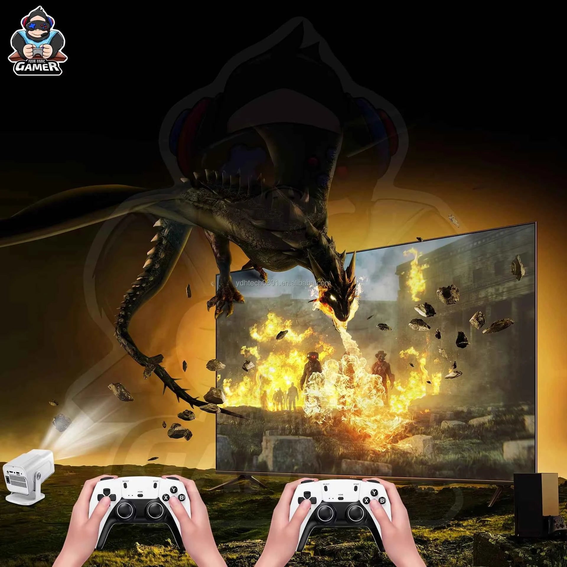 HCS350 Pro Smart Mini Projector | 4K Input, Android 11, 450 ANSI Lumens. 150" Home Cinema