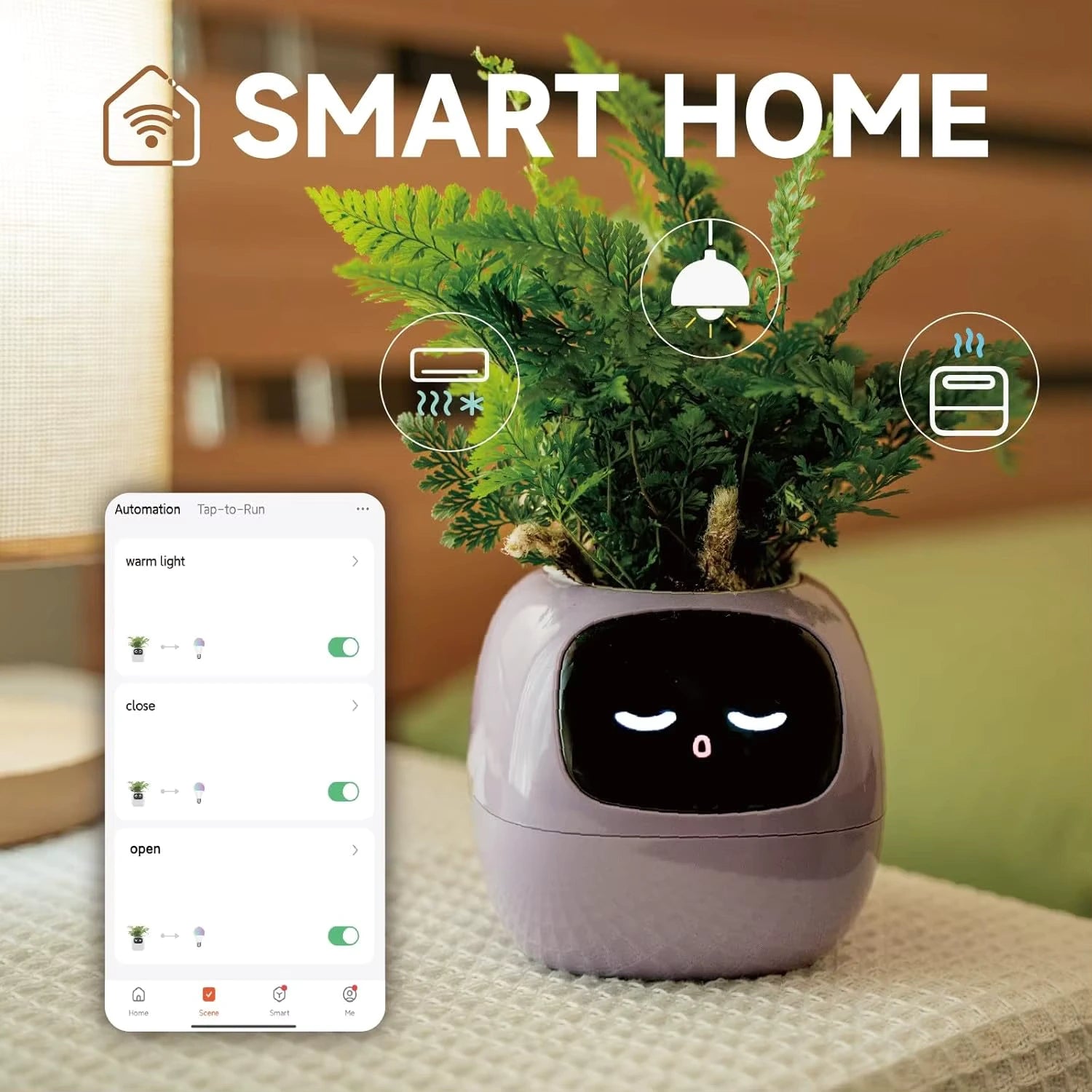 AI Smart Planter Gesture Interaction Gardening Device with Real Time Water Monitoring, Intelligent Pots for Smart Home