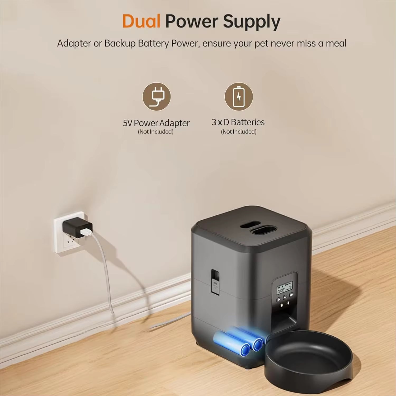 Smart Pet Feeder 2L Automatic Cat and Dog Food Dispenser with Timed Portions and APP Control