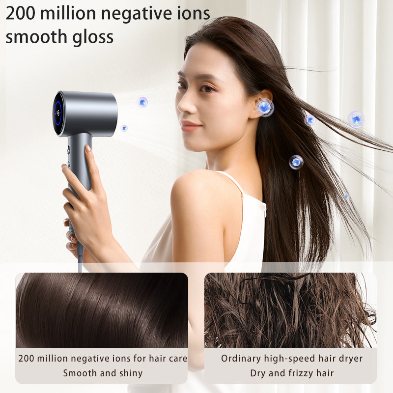Hair Dryer LCD Display, 110,000 RPM High-Speed Airflow, Fast-Drying with Negative Ions, Professional Styling Tool