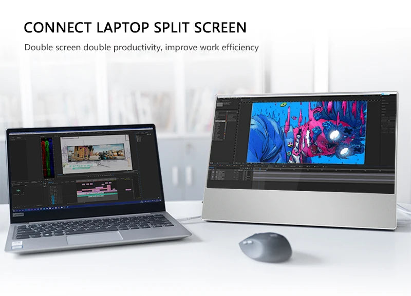 SIBOLAN Slim Monitor 16 Inch 1080P Portable Display, Ultra-Narrow Bezel, Ultra-Thin Unibody Design, On-Cell Touch, Mini HD, ODM Support