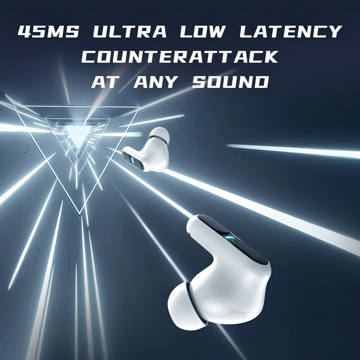 Langsdom Gaming Earbuds – Bluetooth Headset with Mic, HiFi Bass Stereo Sound, TWS True Wireless, Sports Fit, LED Design