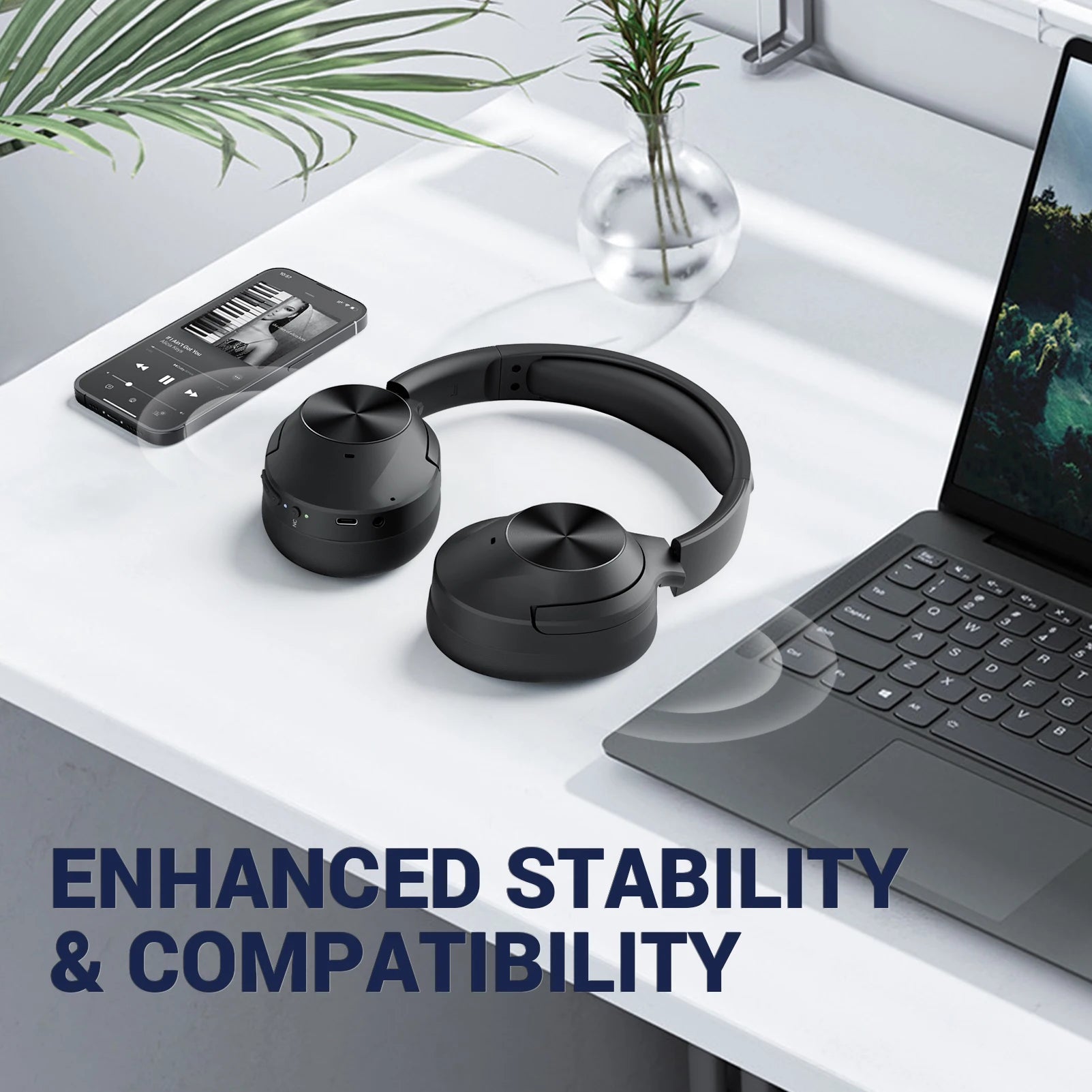 COWIN E11 Headphones Wireless and Wired with Active Noise Control, Bluetooth 5.2 Connectivity, and Hi-Fi Sound