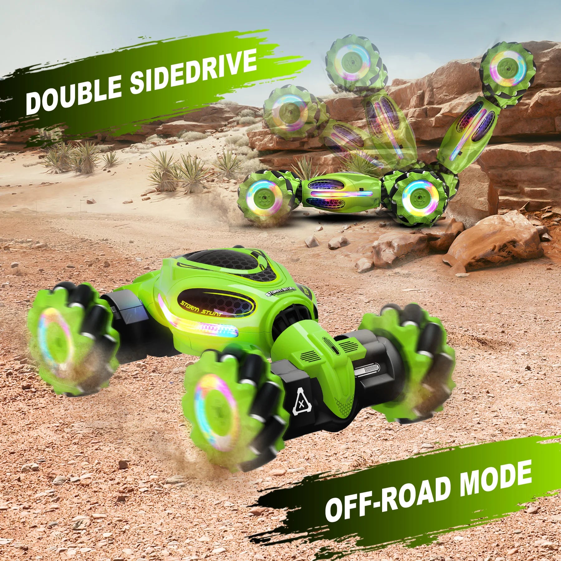 HOSHI Stunt Car 1611 PRO 2.4GHz 1:18 Scale 4WD Twist Drift RC Car with Watch Remote Control, Toys for Kids