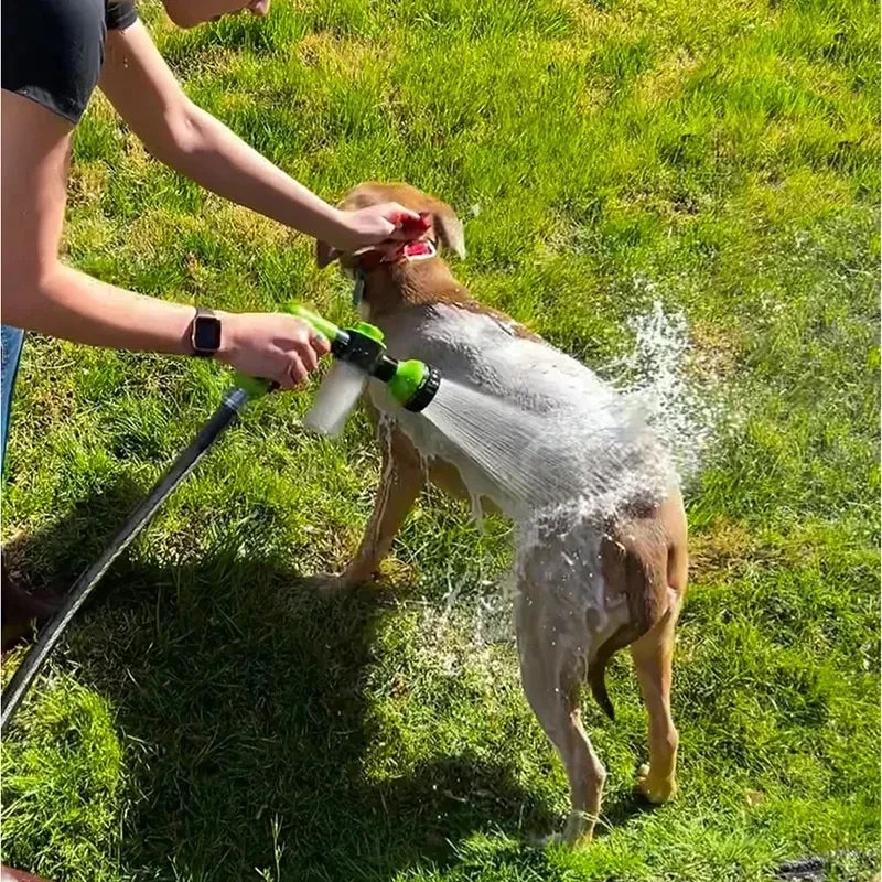 Pet Shower Nozzle 3 Mode Adjustable Multi-Use Dog Shower Gun with Hose, Foam Soap Sprayer for Pet Bath, Car Wash and Cleaning Tools