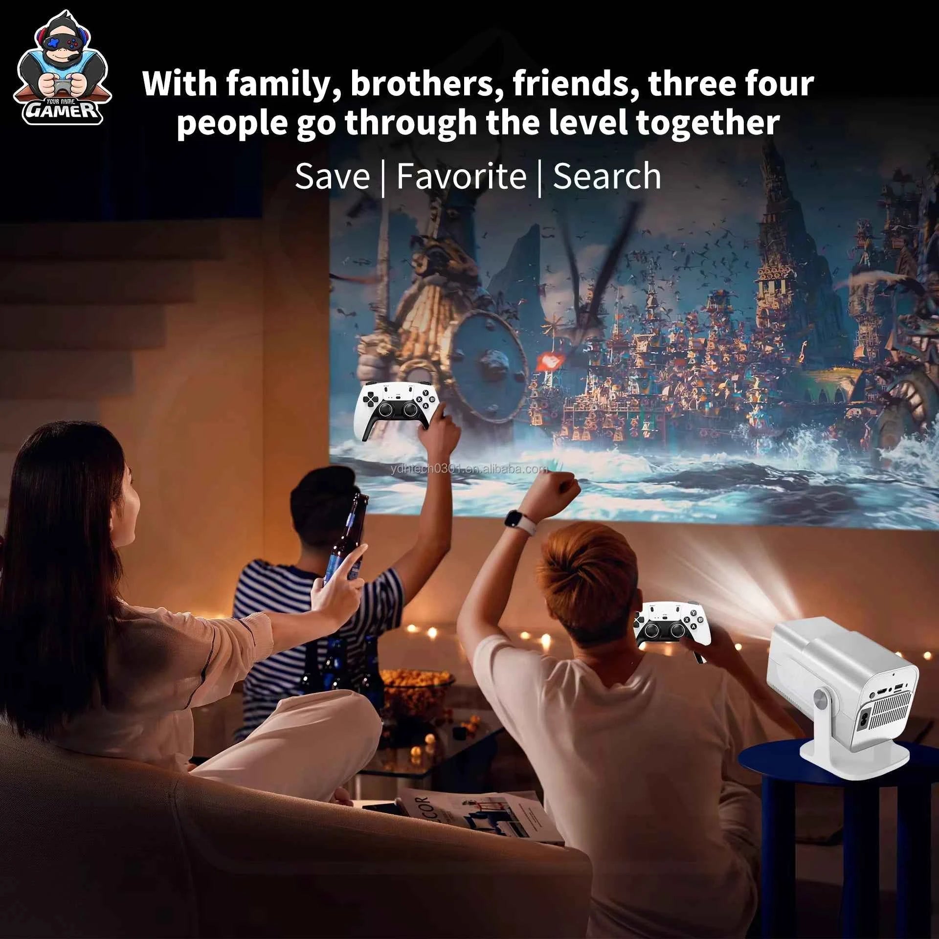 HCS350 Pro Smart Mini Projector | 4K Input, Android 11, 450 ANSI Lumens. 150" Home Cinema
