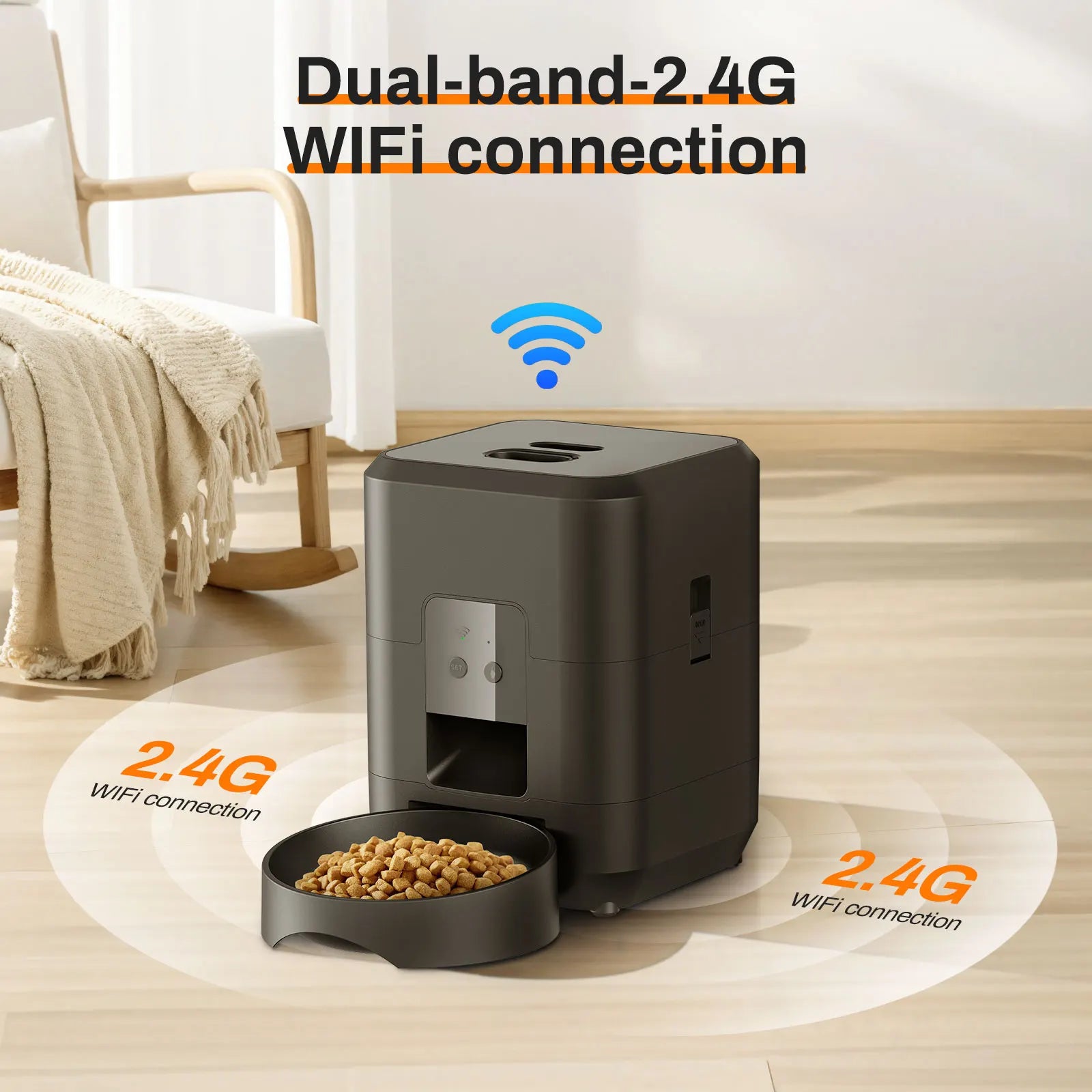 Smart Pet Feeder 2L Automatic Cat and Dog Food Dispenser with Timed Portions and APP Control