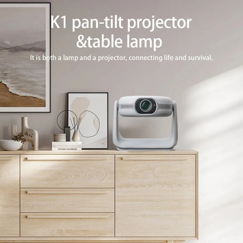 OEM Rotating Projector Mini Smart Android 11 Home Cinema, 230 ANSI Lumens, 1080P Portable 4K Rechargeable Projector