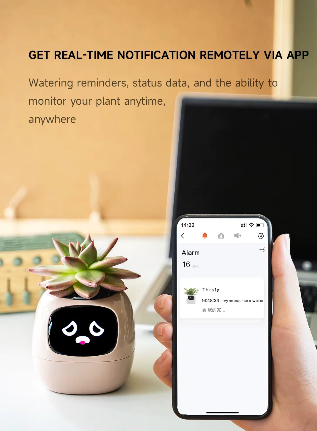 AI Smart Planter Gesture Interaction Gardening Device with Real Time Water Monitoring, Intelligent Pots for Smart Home