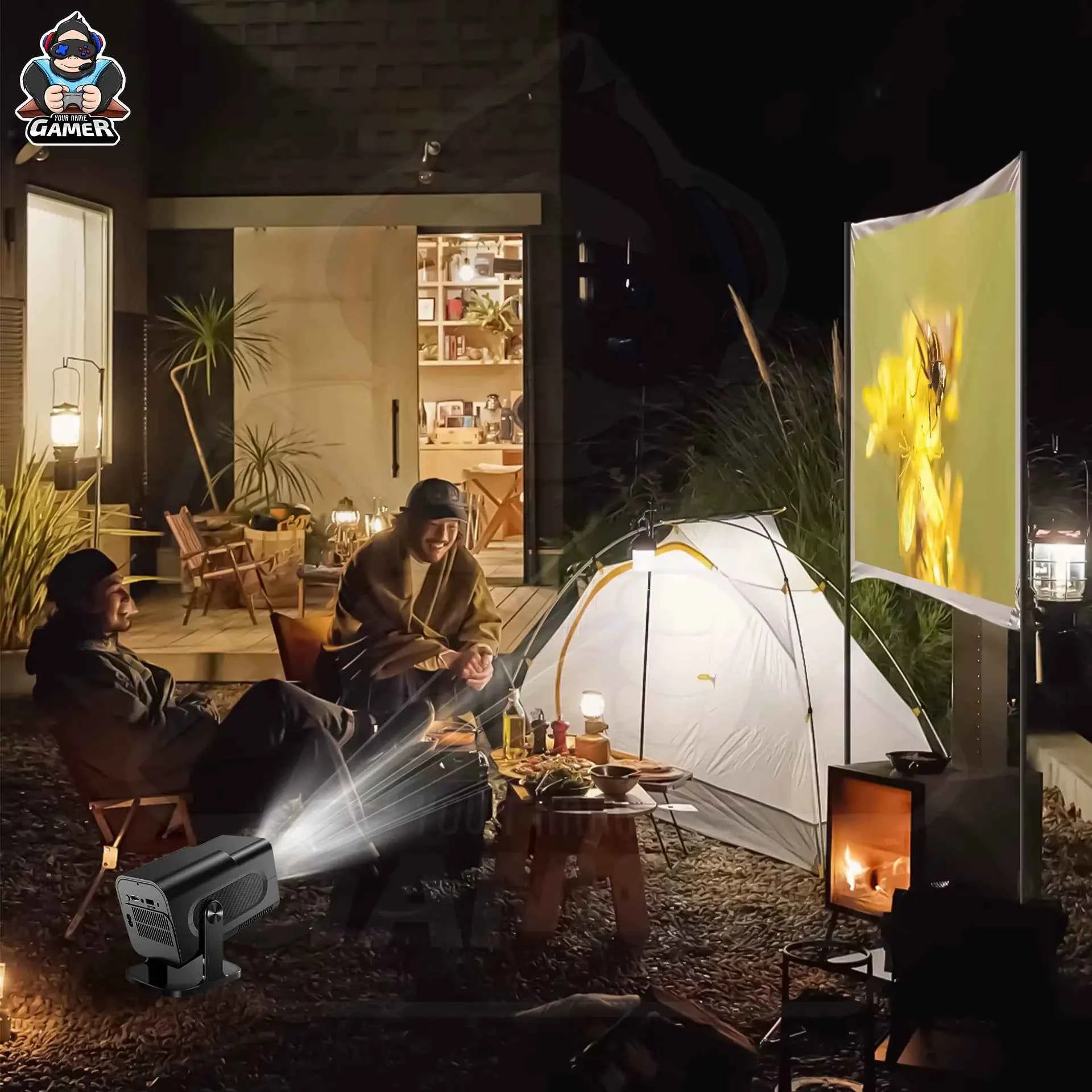 HCS350 Pro+ Smart Mini Projector | 4K Input, Android 16, 450 ANSI Lumens. 200" Home Cinema