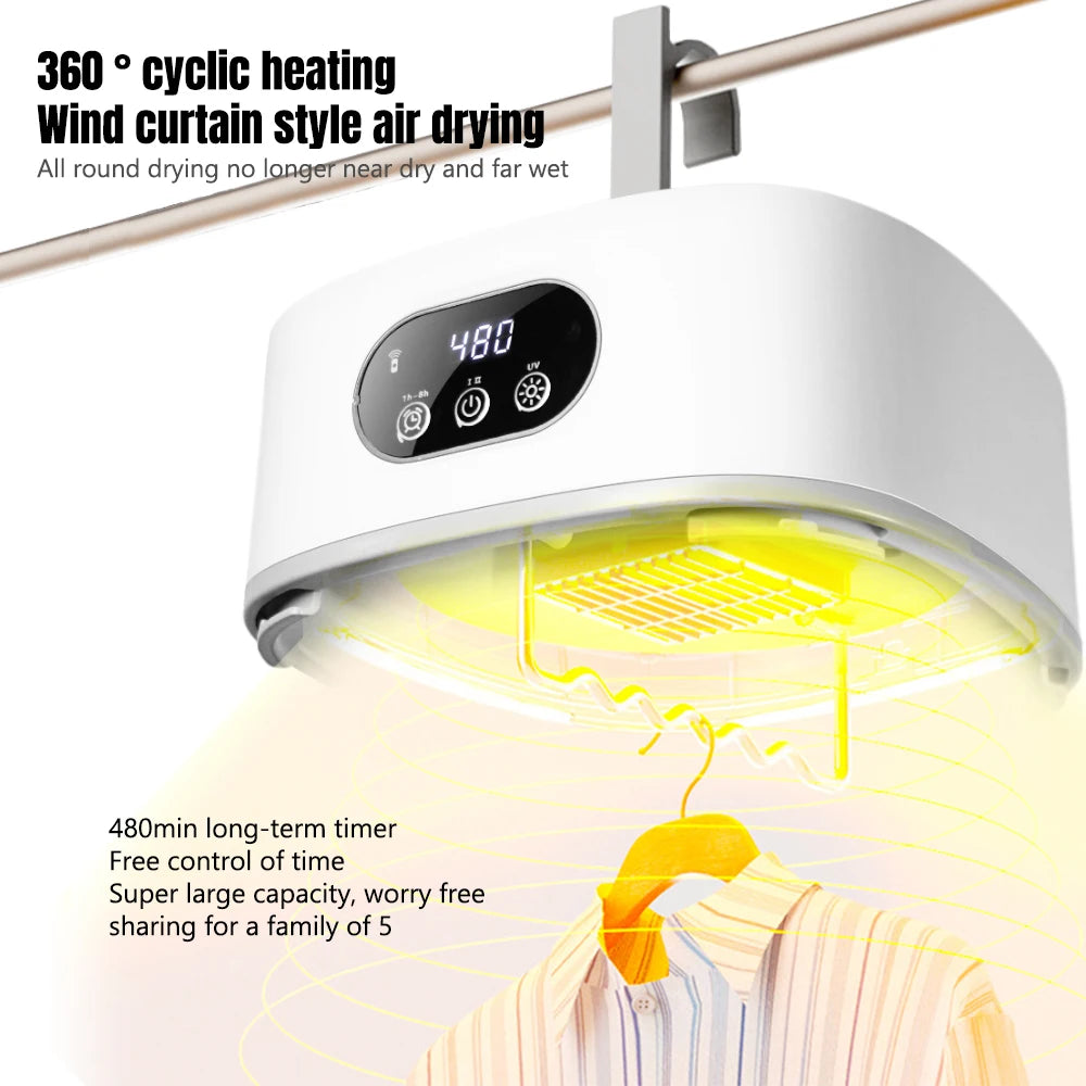 Mini Clothes Dryer 600W Fast-Drying Foldable Portable Machine for Light Laundry, Underwear and Baby Clothes